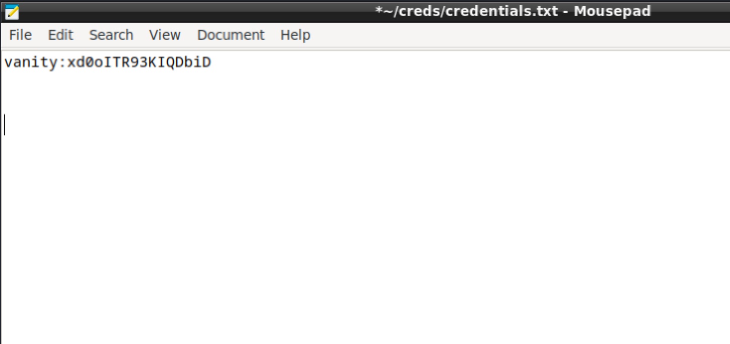 vanity desktop screenshot